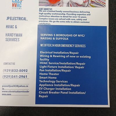 Avatar for JP Electrical, HVAC and Handy man Services