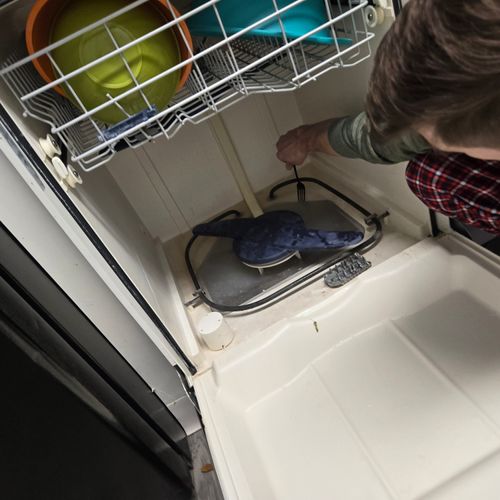 Fixed clogged dish washer