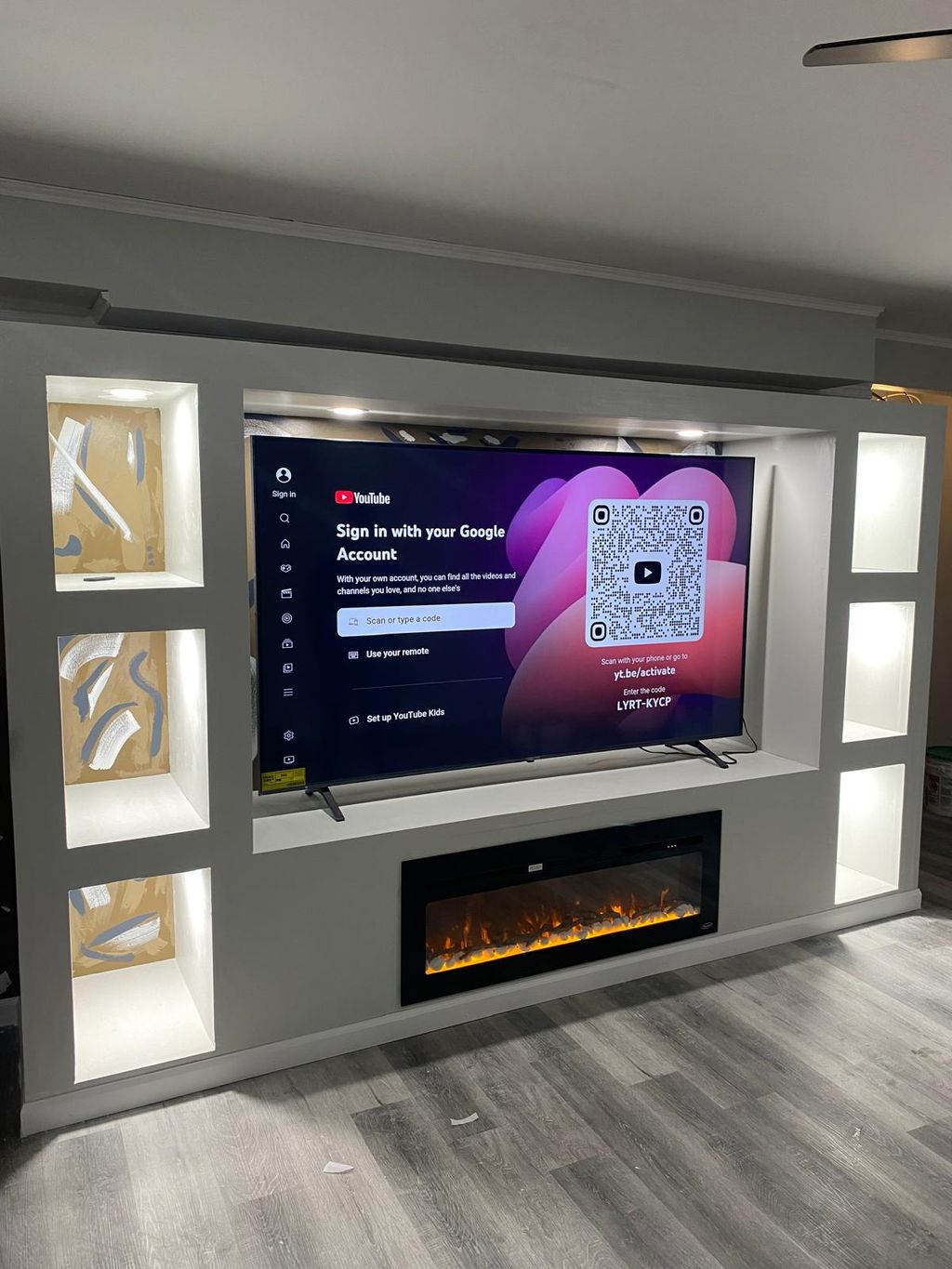 After TV stand completed fits up to 86"