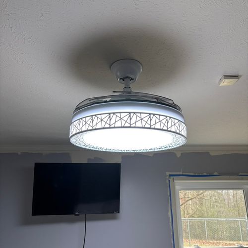 He replaced two light fixtures for me, installed a