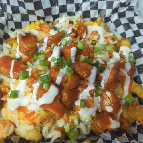 Buffalo Chicken loaded fries!