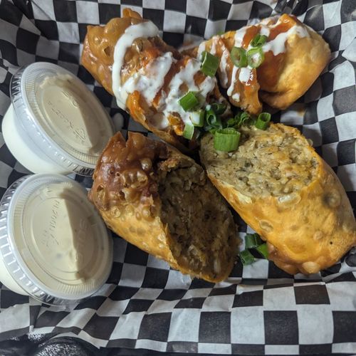 Boudin and Buffalo Chicken Rolls