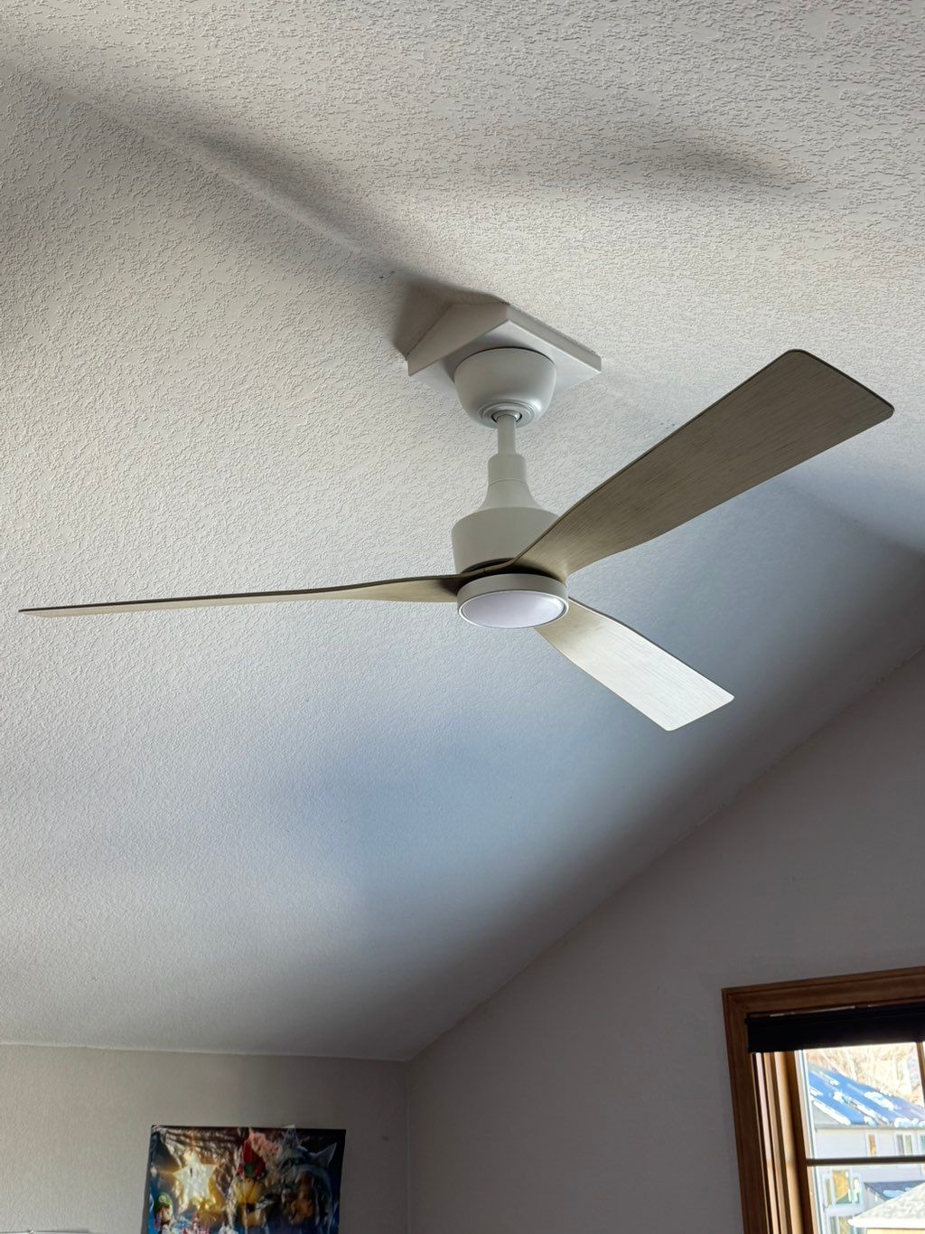 Vaulted ceiling fan install