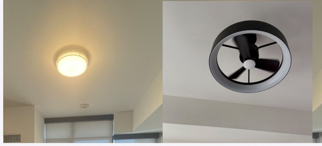 Replaced a ceiling fixture with a ceiling fan