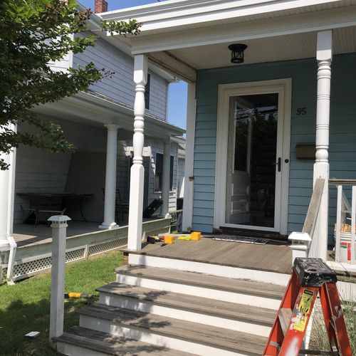 Rebuilt front porch steps before