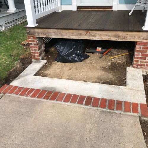 Rebuilt front porch steps