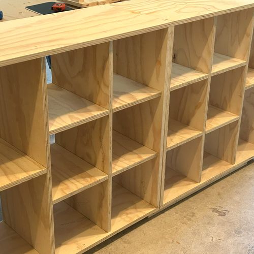 Custom made shoe cabinet for walk in dressing and 