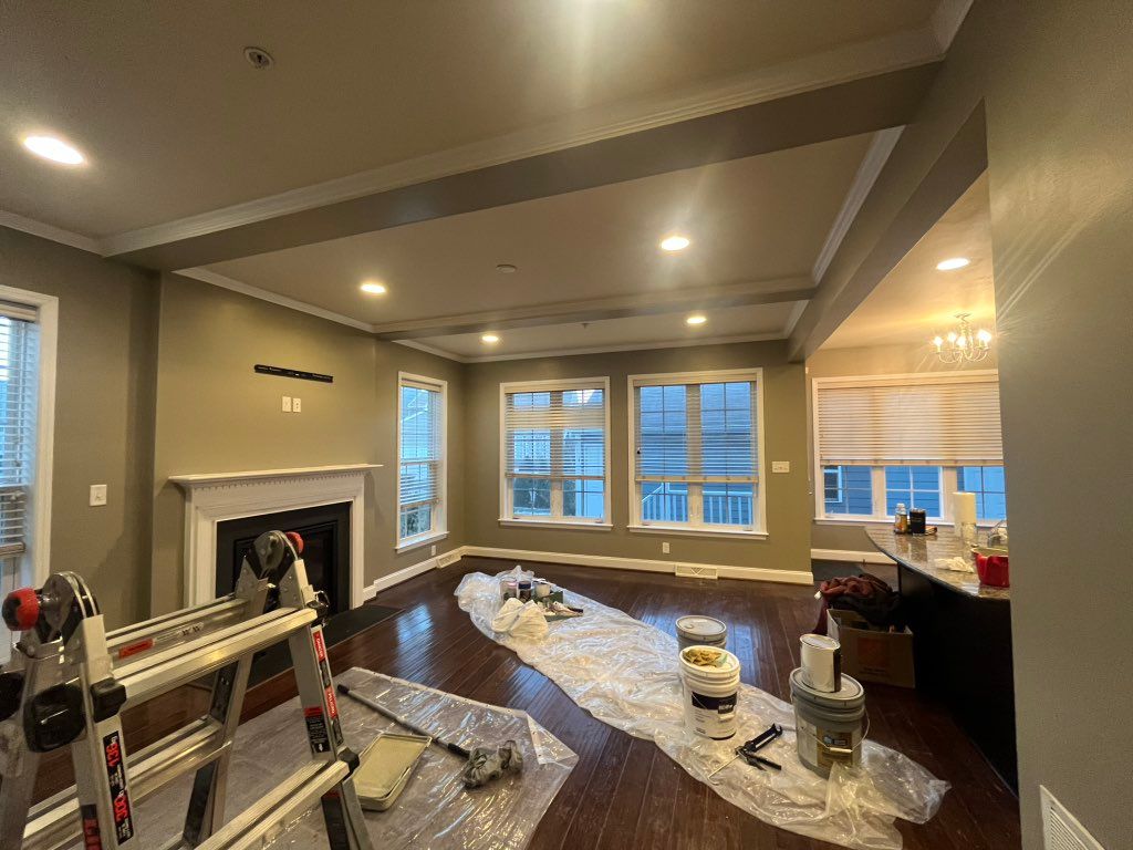Interior painting with a color change.