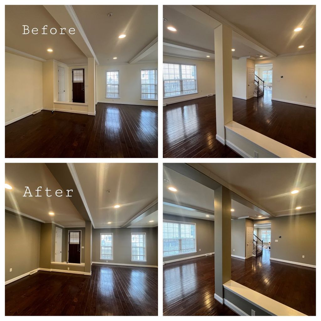 Interior painting with a color change.