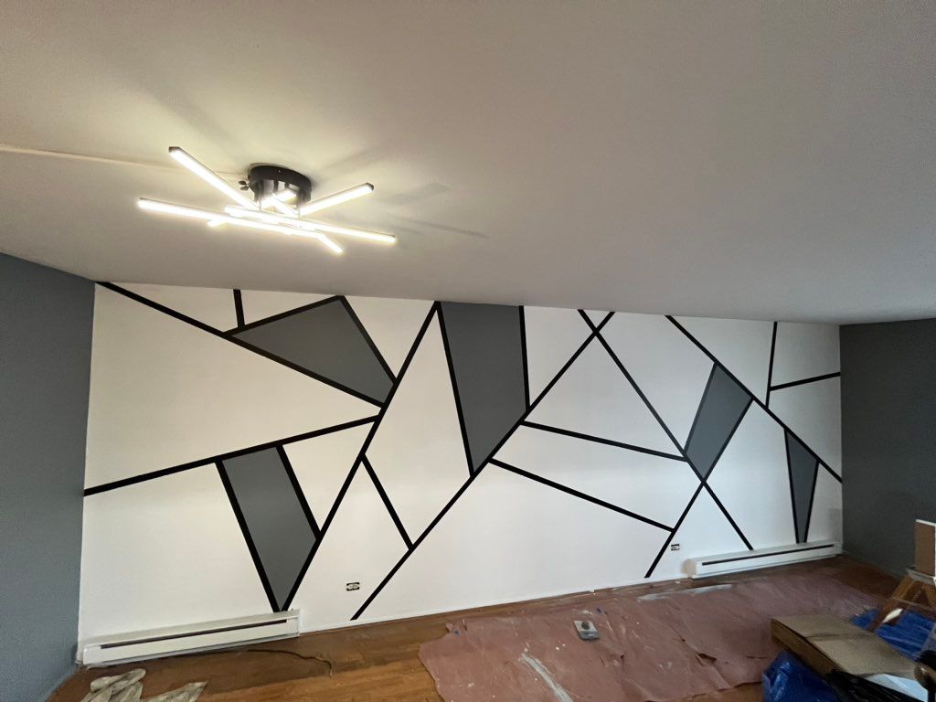  Custom painted geometric walls 
