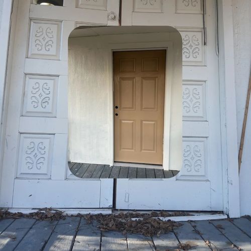 removed double patio door and installed new door 