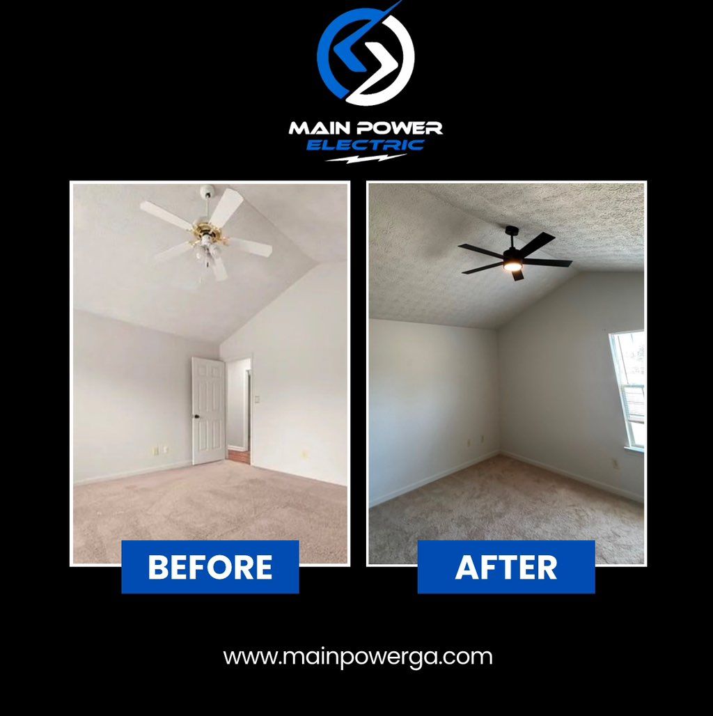 Before & After of a Ceiling Fan Installation ⚡️