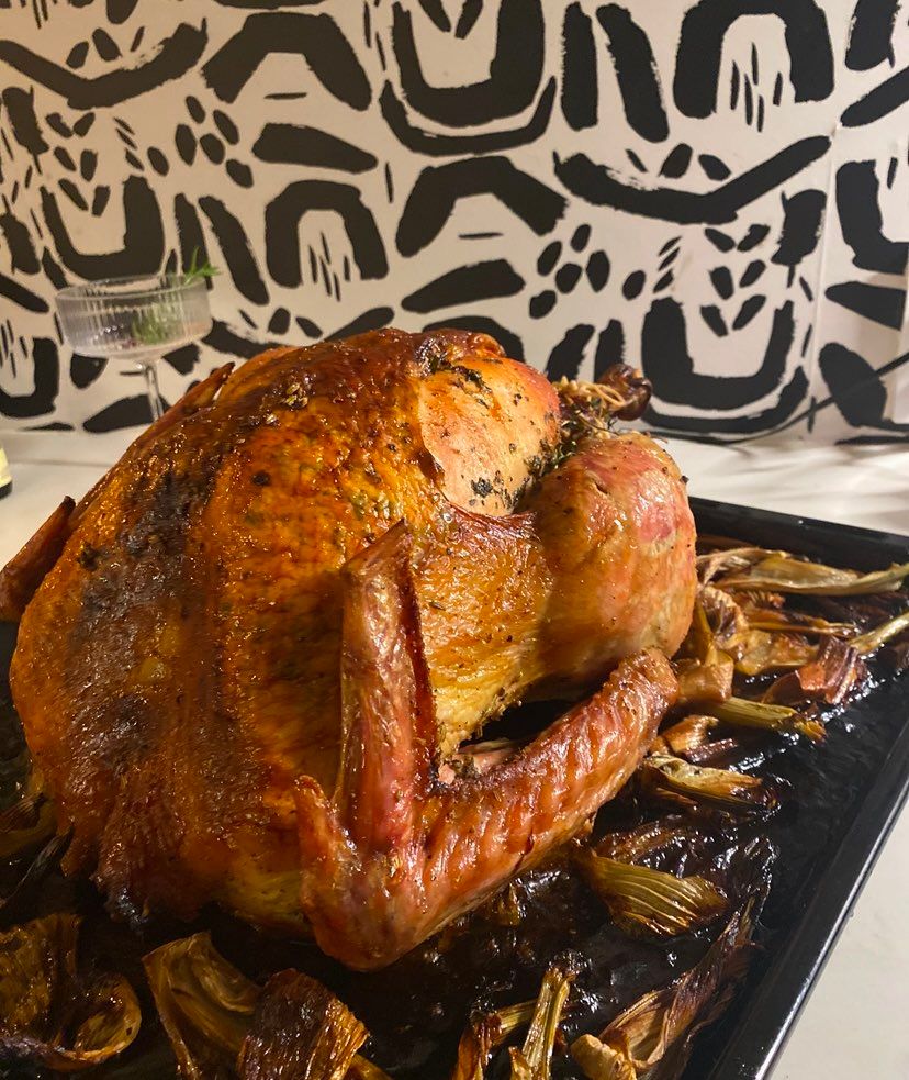 Sage roasted turkey with caramelized fennel and le