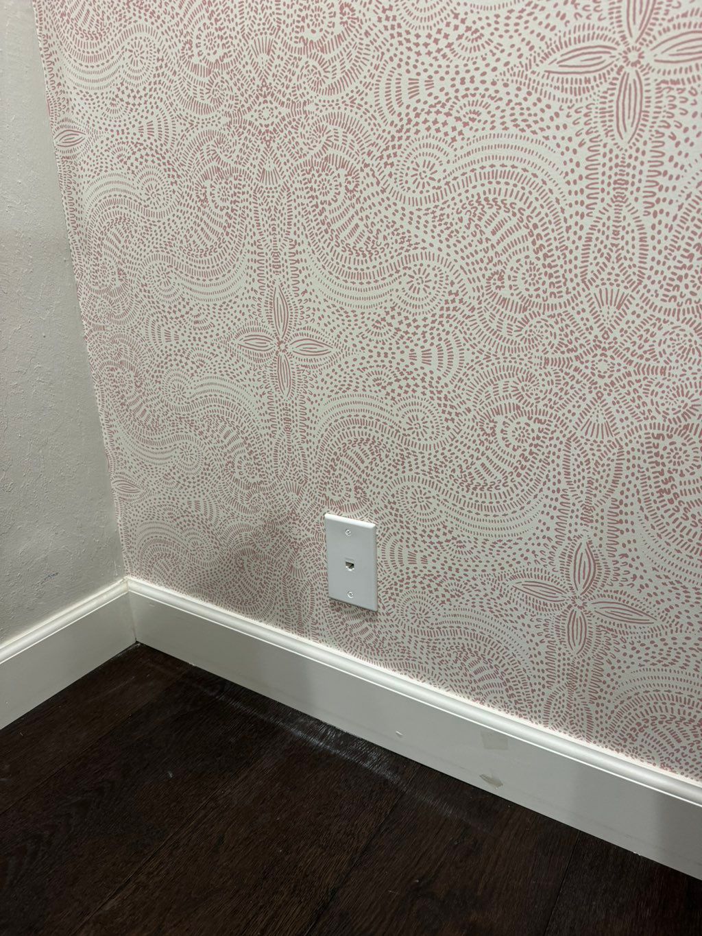 Ethernet outlet installed with in-wall cabling for