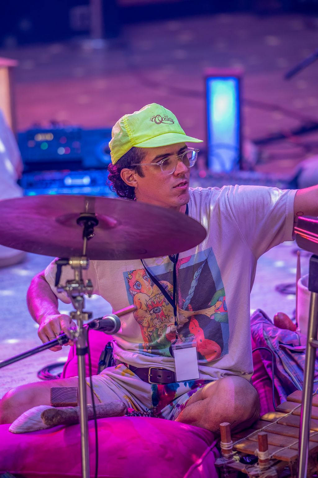 Playing percussion, keyboard, and synths with my p