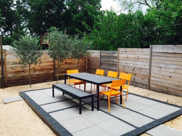 Steel framed paver patio