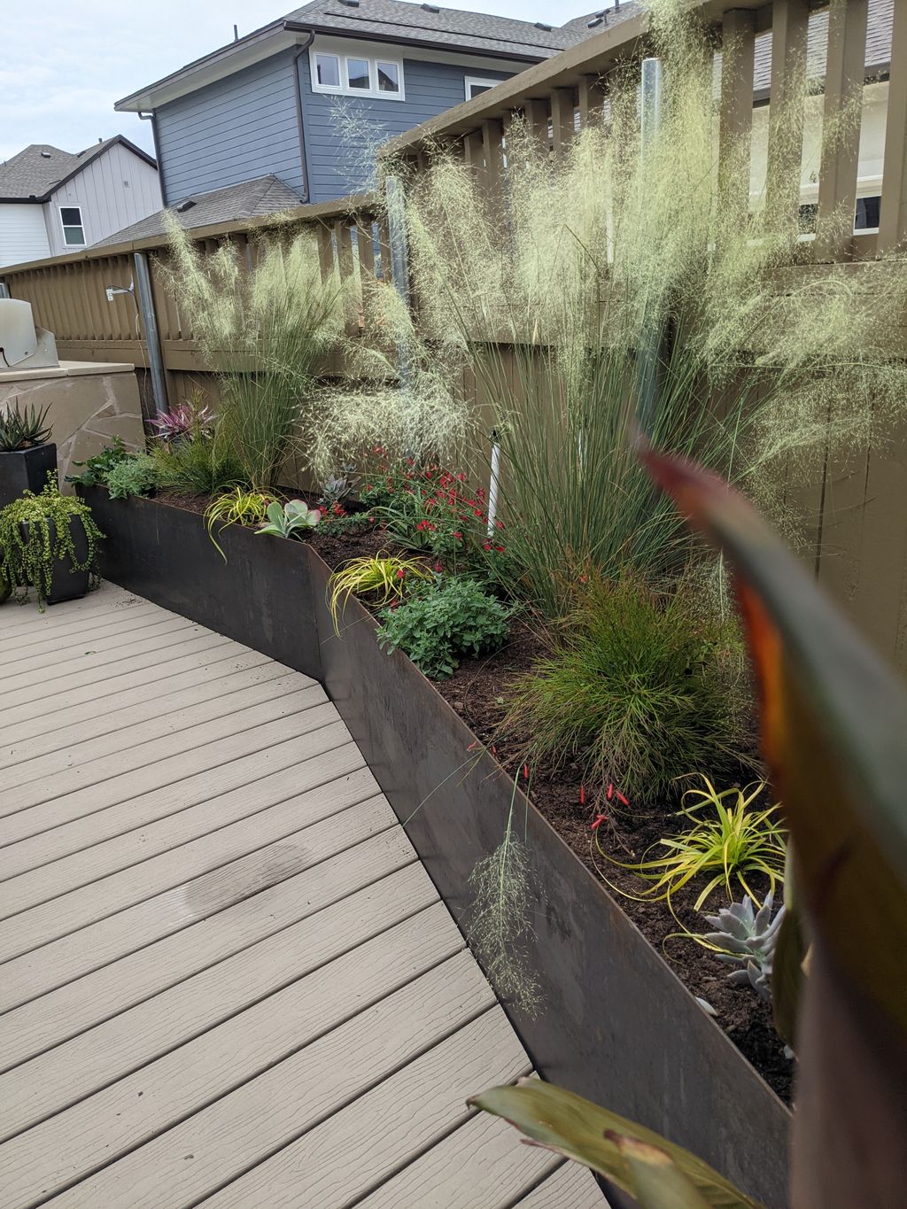 Example of steel planter beds