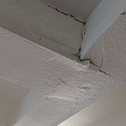 drywall garage beam repair before