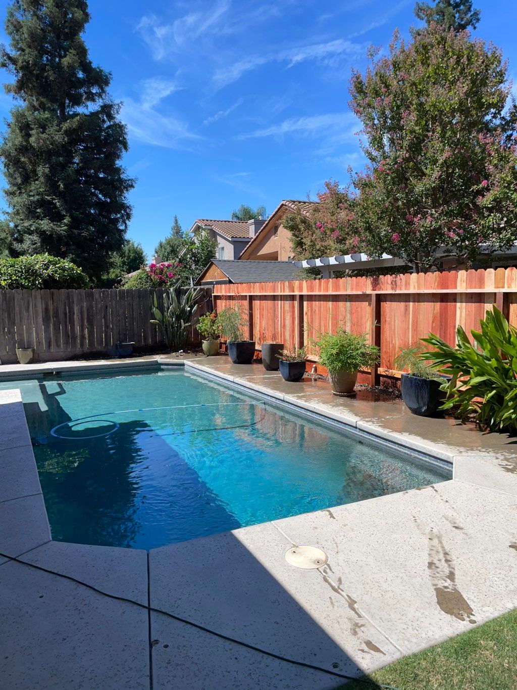 Redwood fence installation 