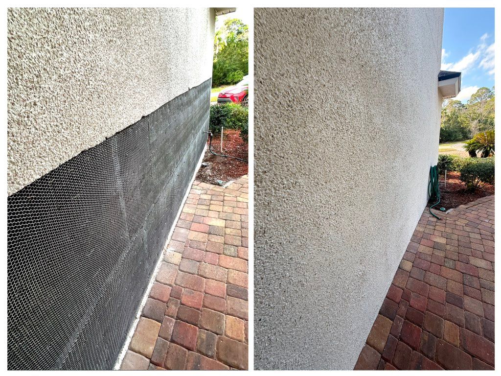 Stucco repair! Before/after, quality is our priori