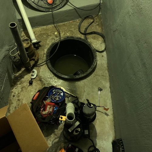 Replacing standard sump pump with primary and seco