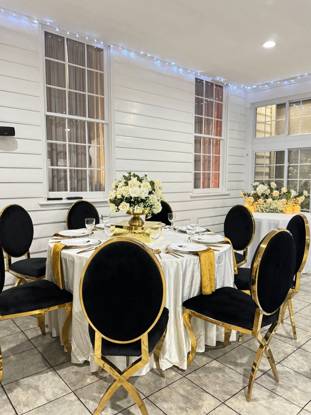 Featuring our black and gold graduation decor and 