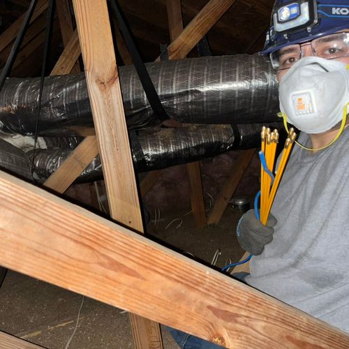 Attic Crawling for Camera install.  