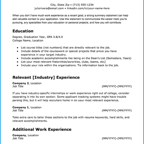 writing resume basic