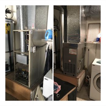 Furnace replacement, before and after