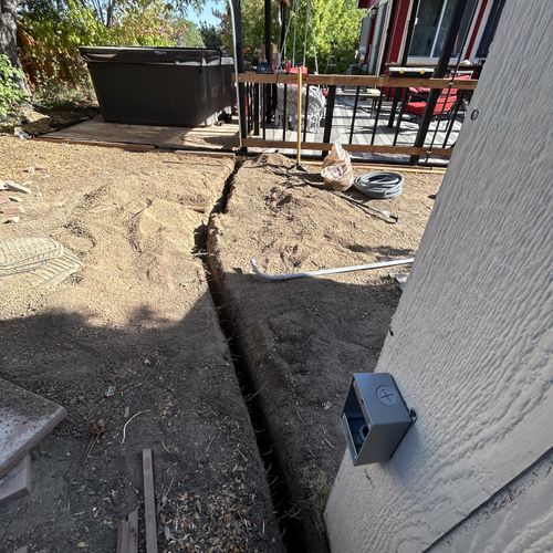 Electrical underground power for the shed