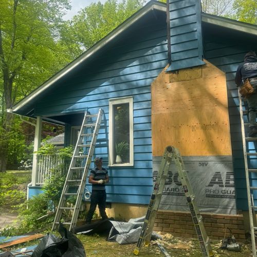 This project, we had to replace the cedar siding, 