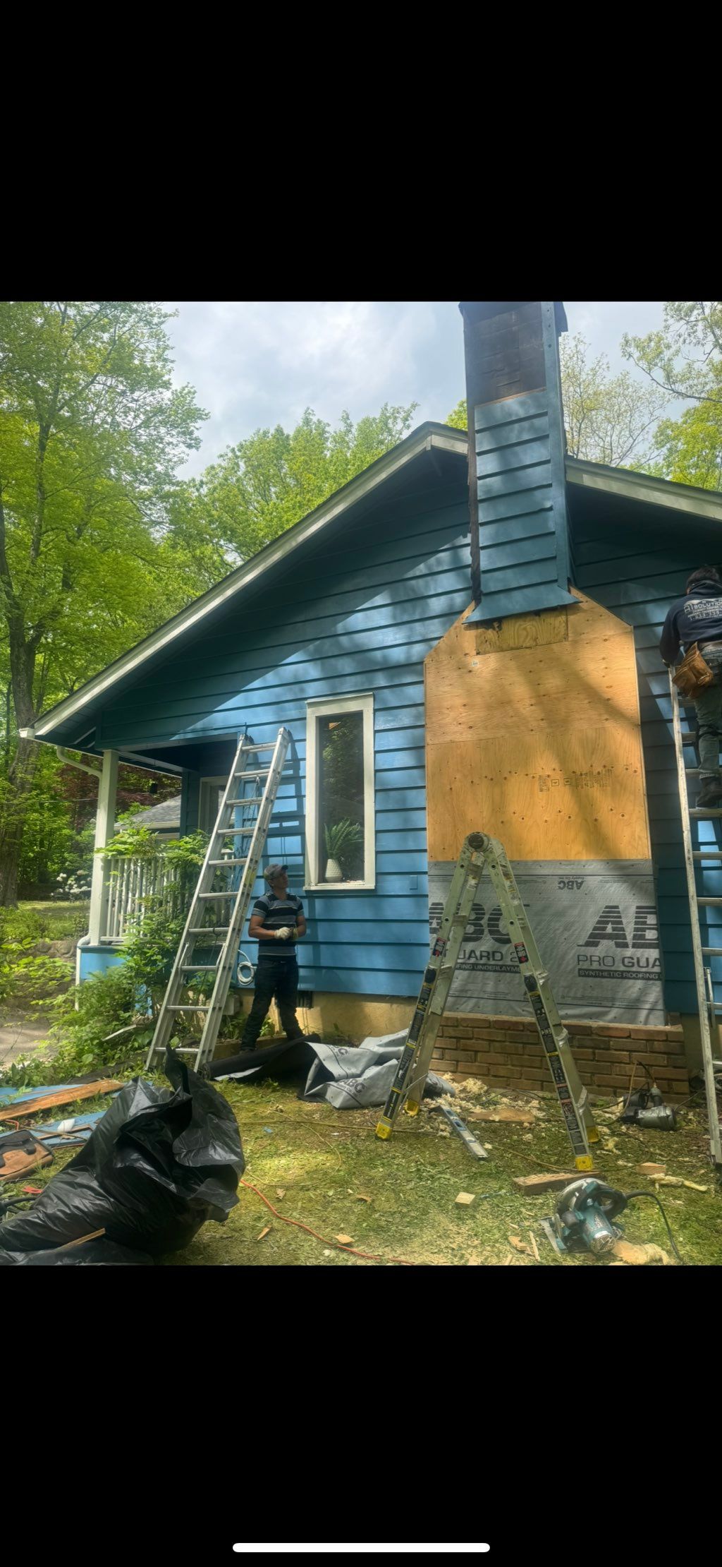 This project, we had to replace the cedar siding, 