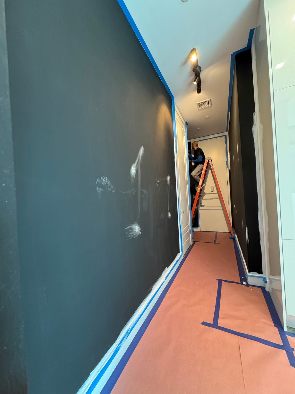 Changing wall colors from black and grey to white 