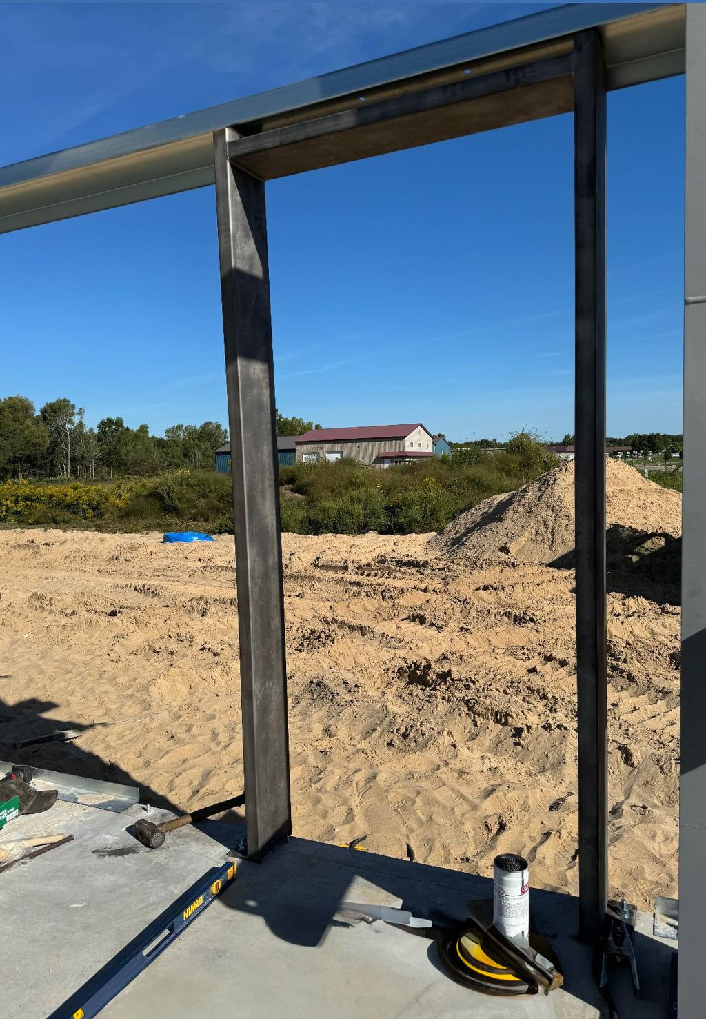 Custom commercial steel entry framing