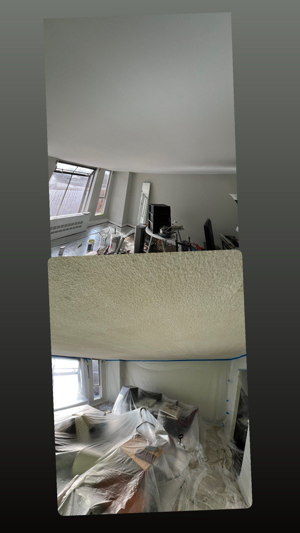 Popcorn ceiling removed 