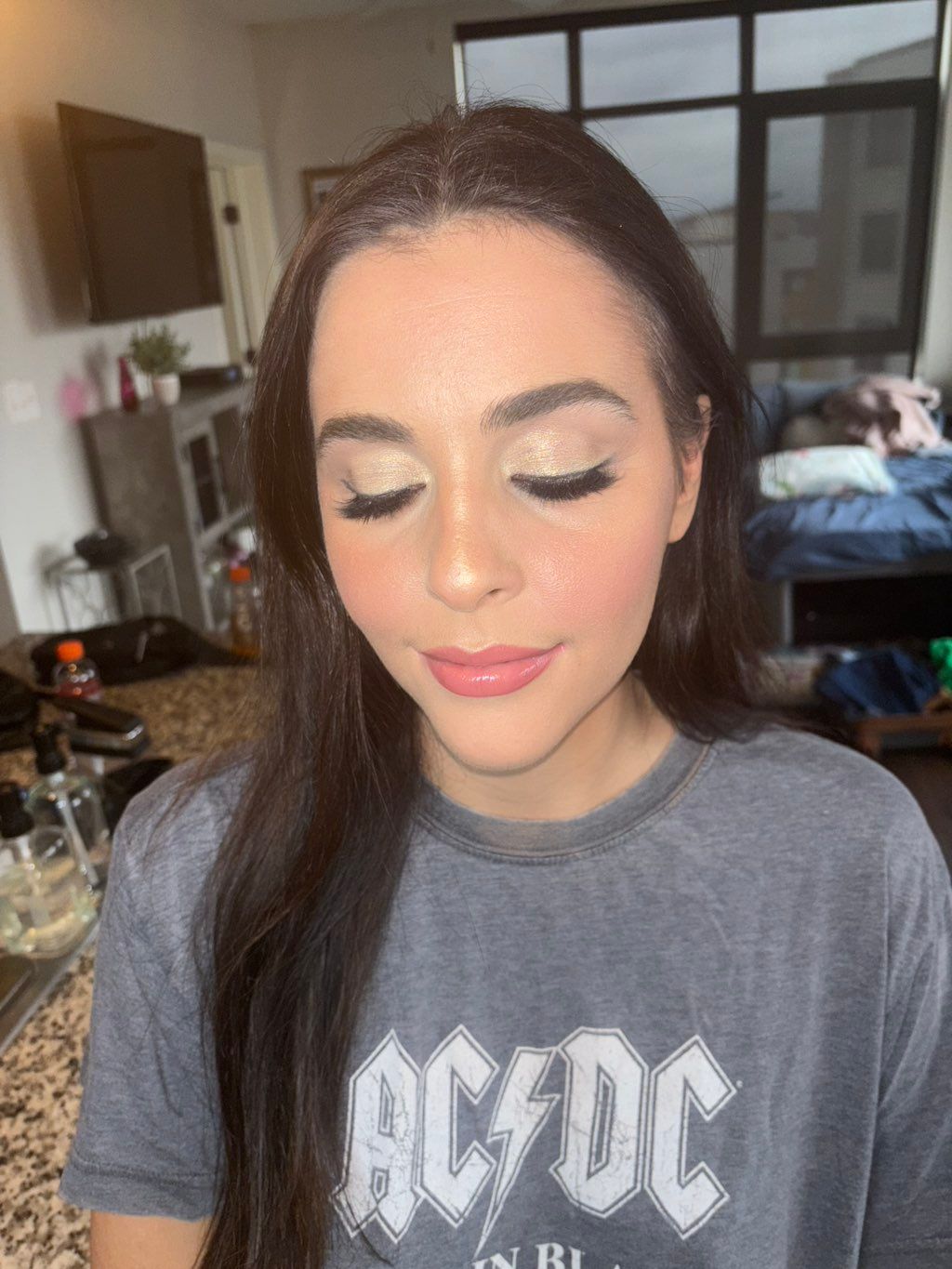 Lucy did my makeup for my birthday, and she comple