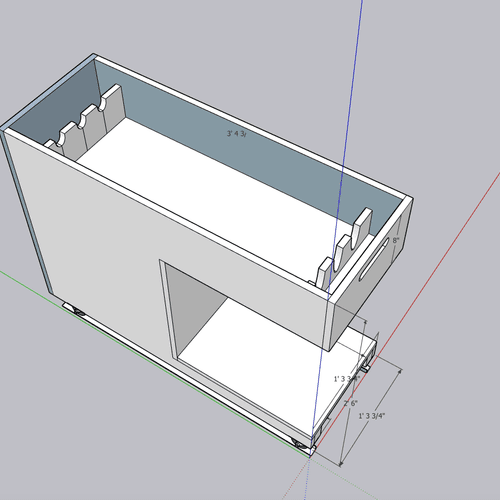 "gun sled" plans for a client. Cavity for small sa