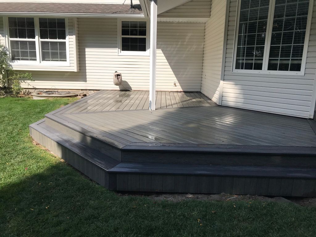 Sylvanix Decking on a wrap around deck in Idaho Fa