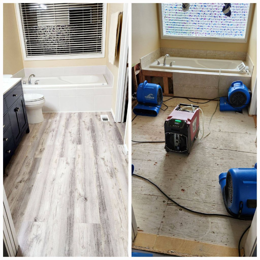 Water damage, before and after 😉💯