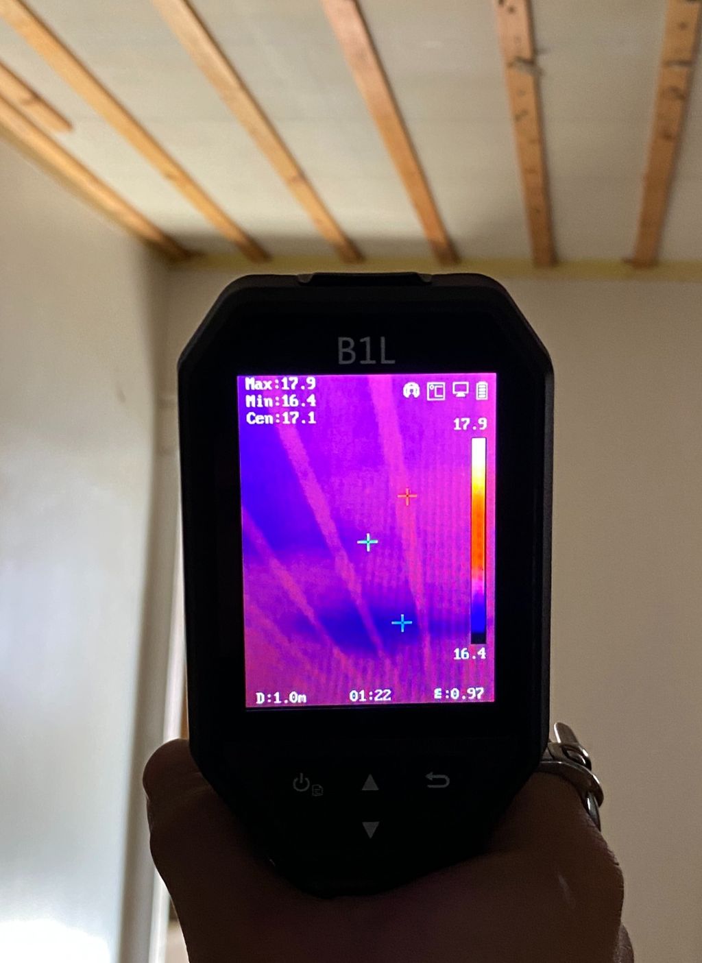 Thermal camera showing where the leaks are coming 