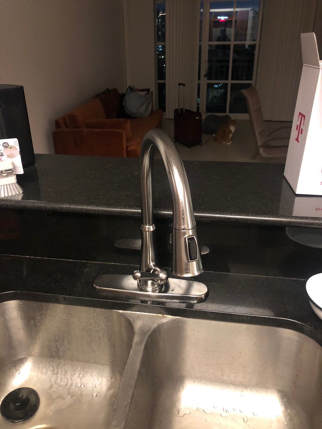 installation of a new kitchen faucet 