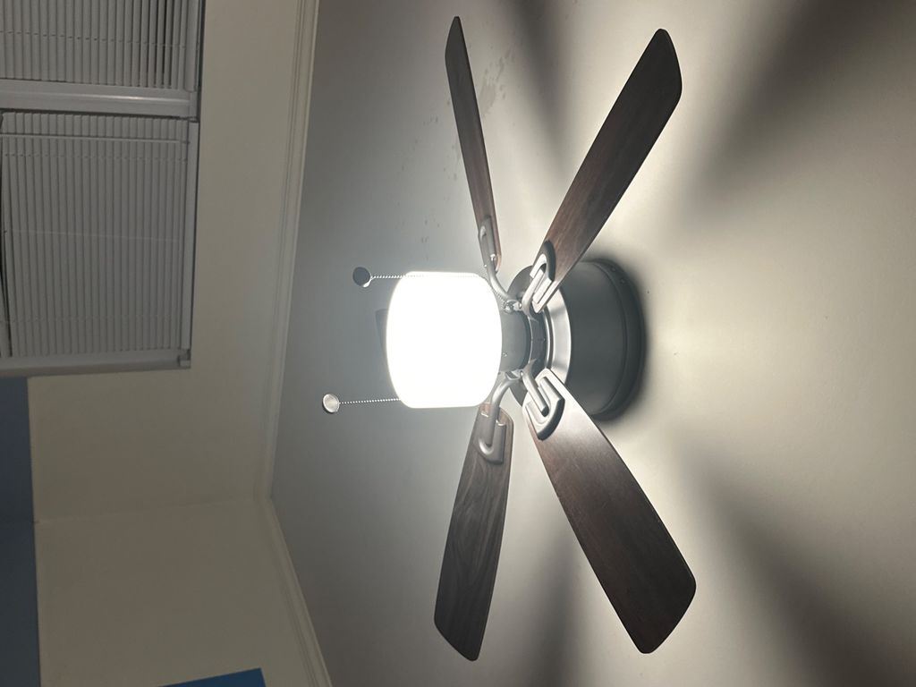 We had a ceiling fan installed in our bedroom, our