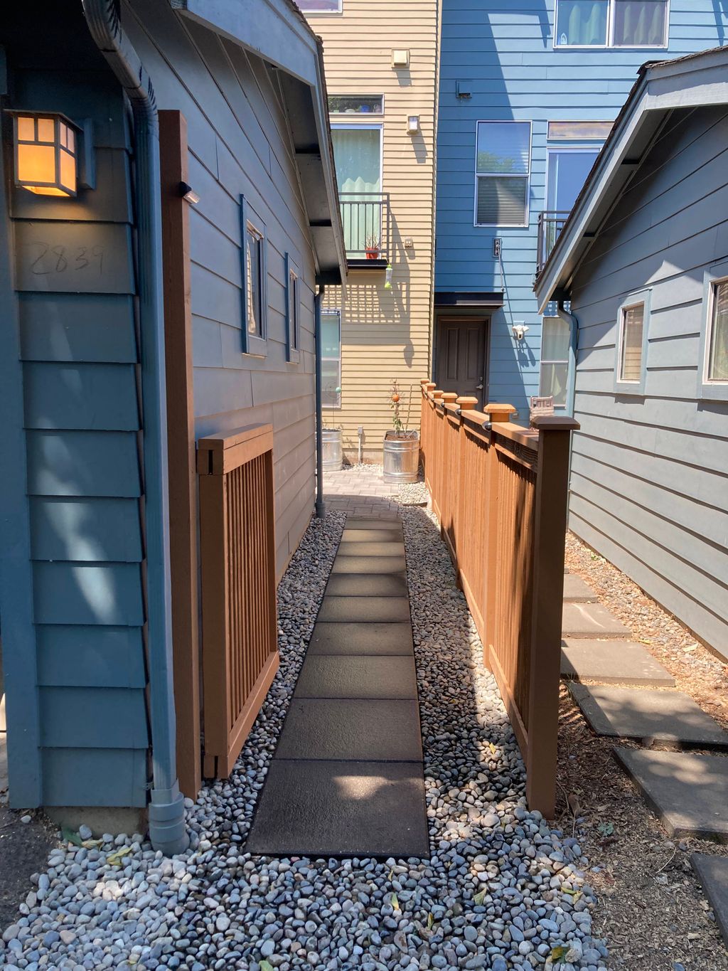 custom fence with pavers