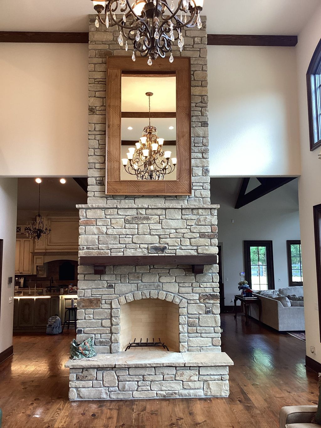 Mirror Hanging through Brick 