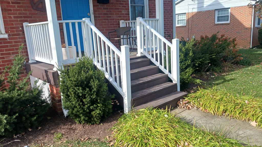 replaced step railing