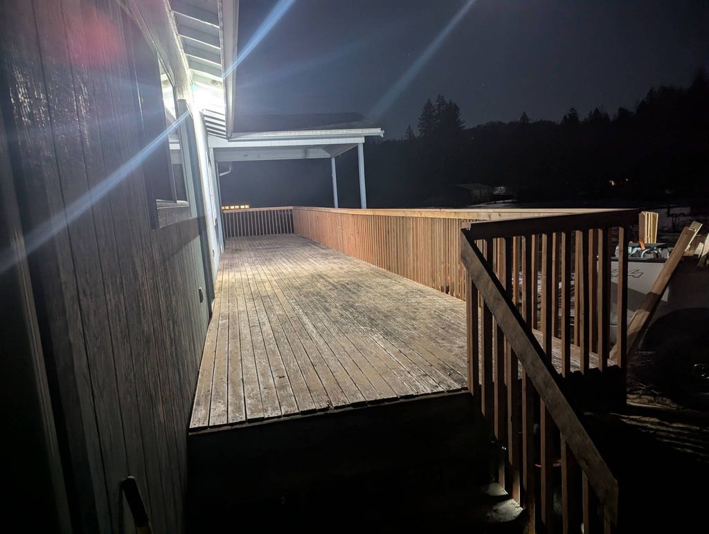 repair deck and run 70' of handrail