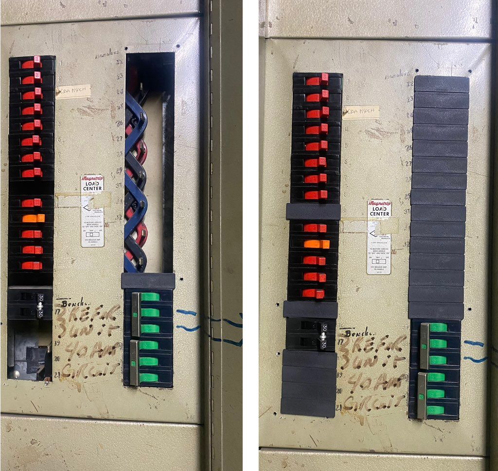 Breaker filler tabs added to panel