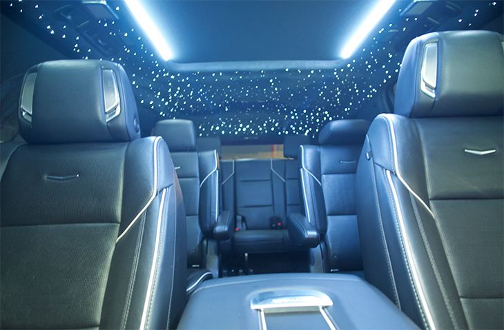 Inside of our Elite Cadi SUV