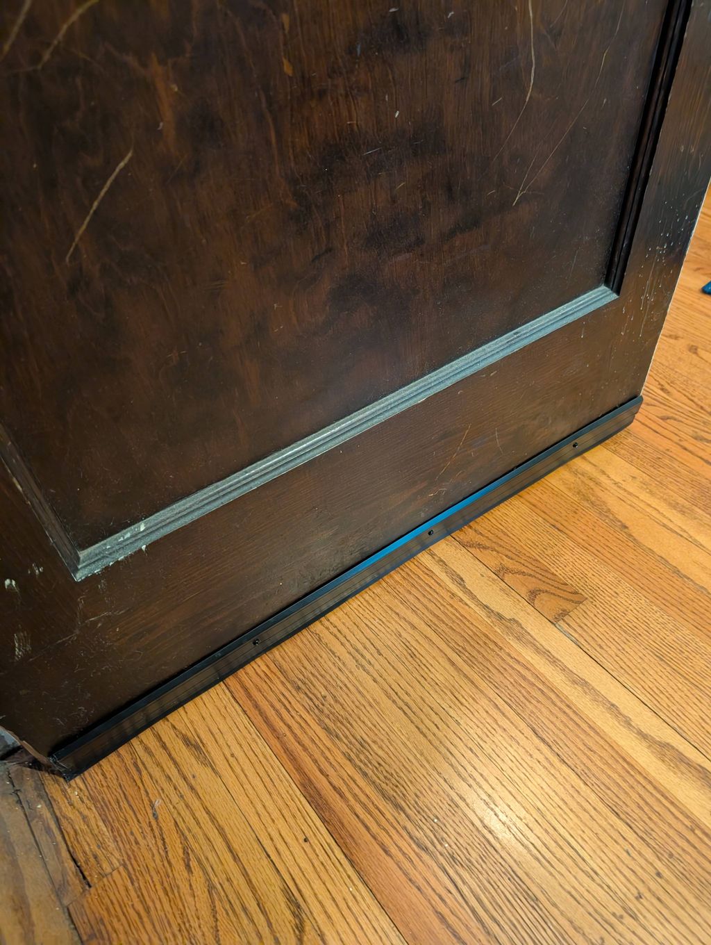 installed weatherstripping on door 