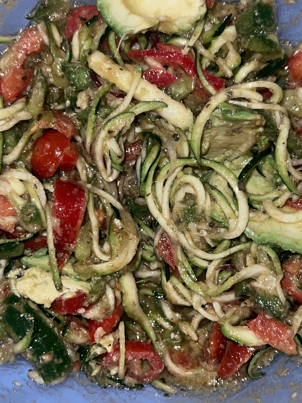 Raw pasta salad